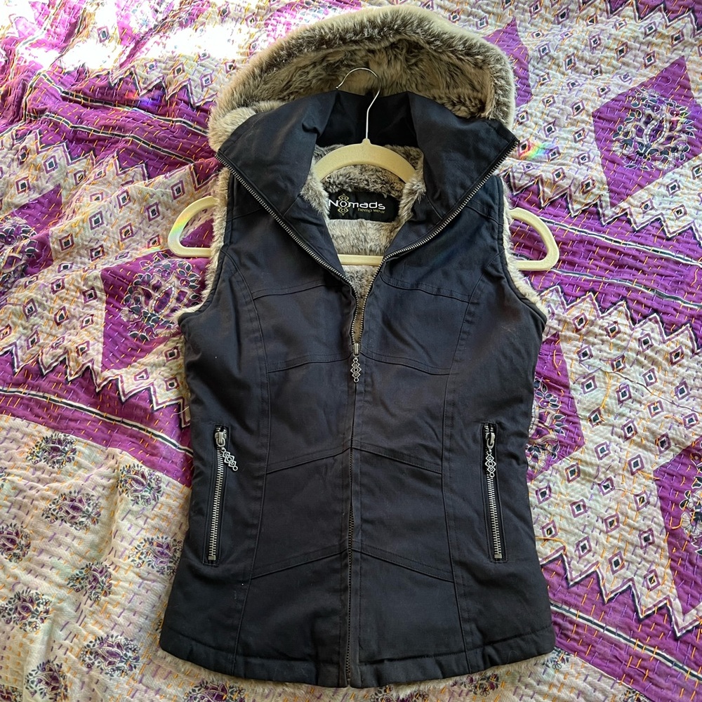 Nomads HempWear Fur Vest, Black XS